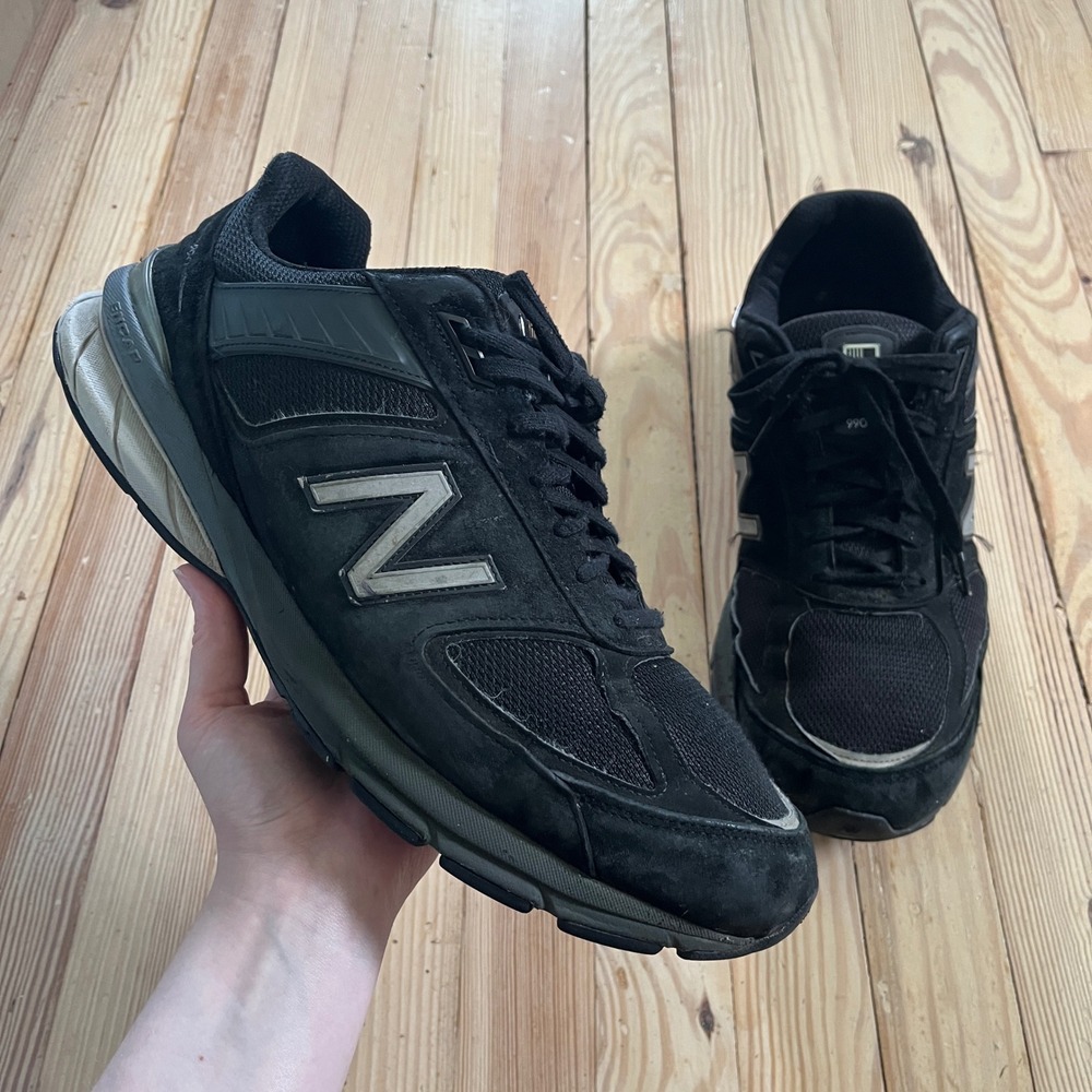 New Balance 990v5 USA Made Mens 16 extra wide Black Silver Running Shoes M990BK5